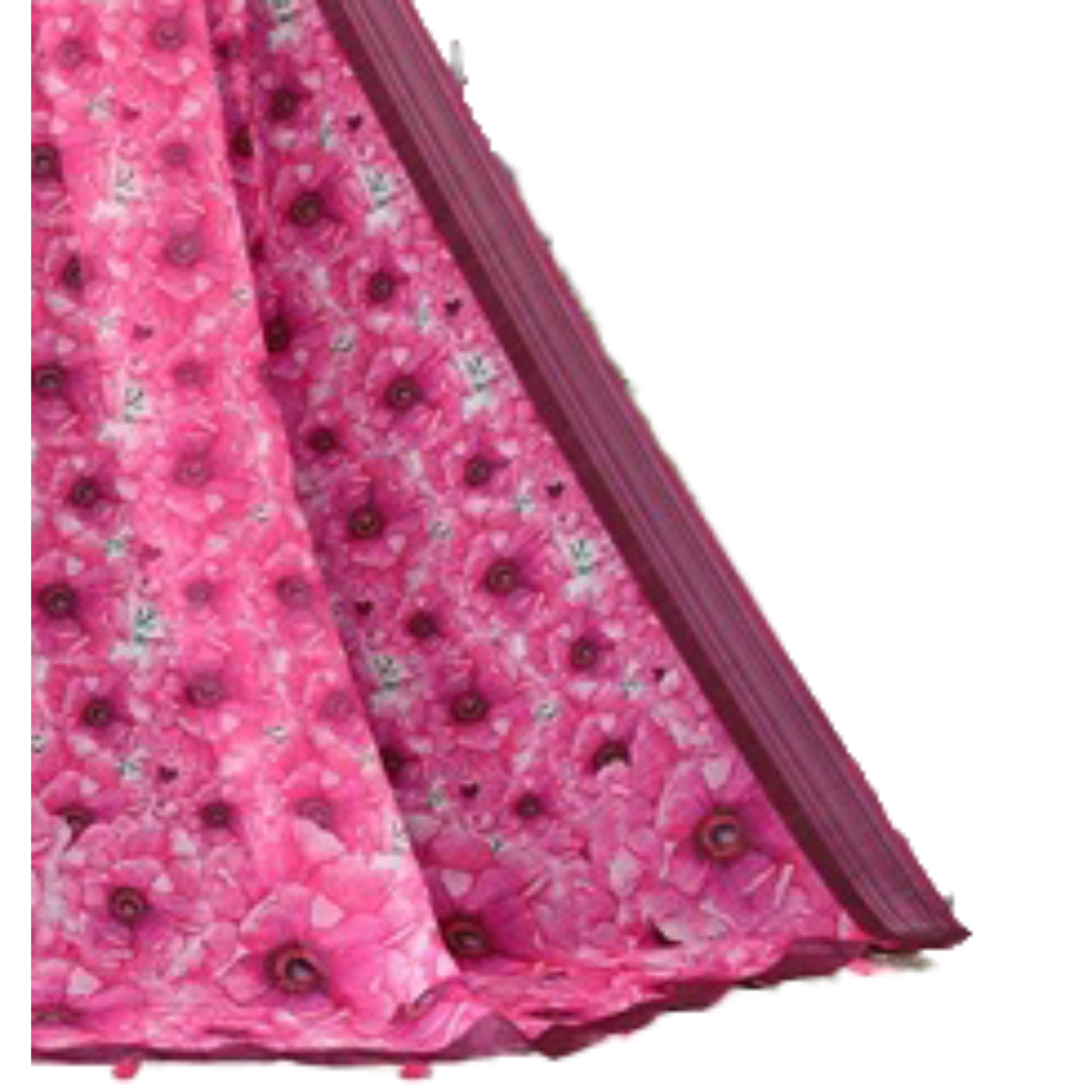 Women's Pink printed Saree with brown border and running Pallu. Saree Brown casual Digital flower Linen Milticolour pink Printed Rani Pink red Saree work IMG-20230801-WA0038a