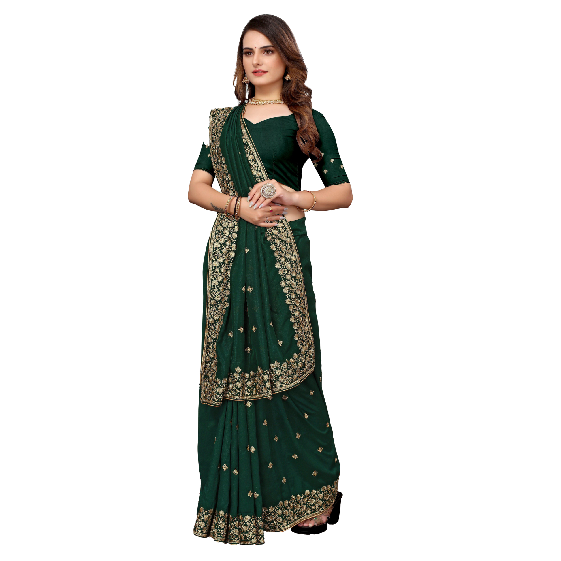 Women's Heavy Vichitra Zari Silk Saree with blouse piece Dark Green Saree Cocktail dark blue dark green Festive Gray maroon orange red Saree Saree Silk Yellow img15_7339d0f2-a097-46d0-bd3d-68a93b85f2c6