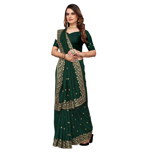 Women's Heavy Vichitra Zari Silk Saree with blouse piece Dark Green Saree Cocktail dark blue dark green Festive Gray maroon orange red Saree Saree Silk Yellow img15_7339d0f2-a097-46d0-bd3d-68a93b85f2c6