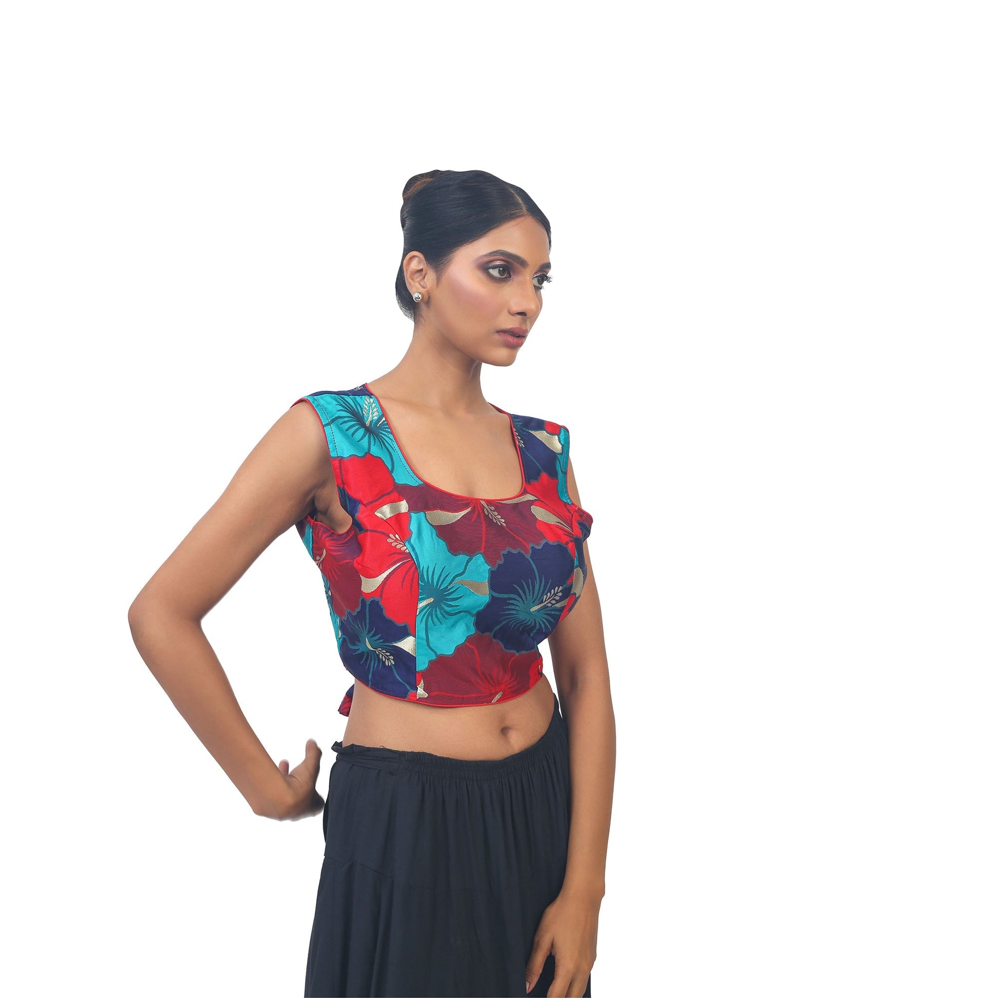 Multicolour | Silk | Designer | Blouse 36 Apparel & Accessories 32 34 36 Blouse blouses Crop tops Multicolour thehangrmulticolour-silk-designer-blousethehangr-149877