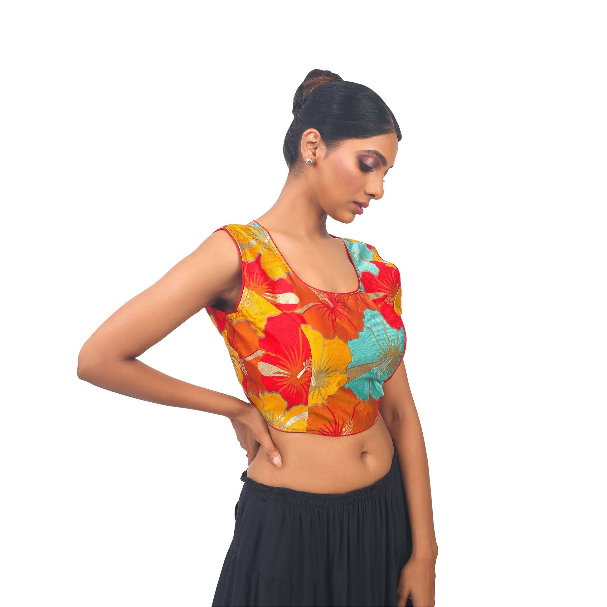 Multicolour | Silk | Designer | Blouse Apparel & Accessories 32 34 36 Blouse blouses Crop tops Multicolour thehangrmulticolour-silk-designer-blousethehangr-237355