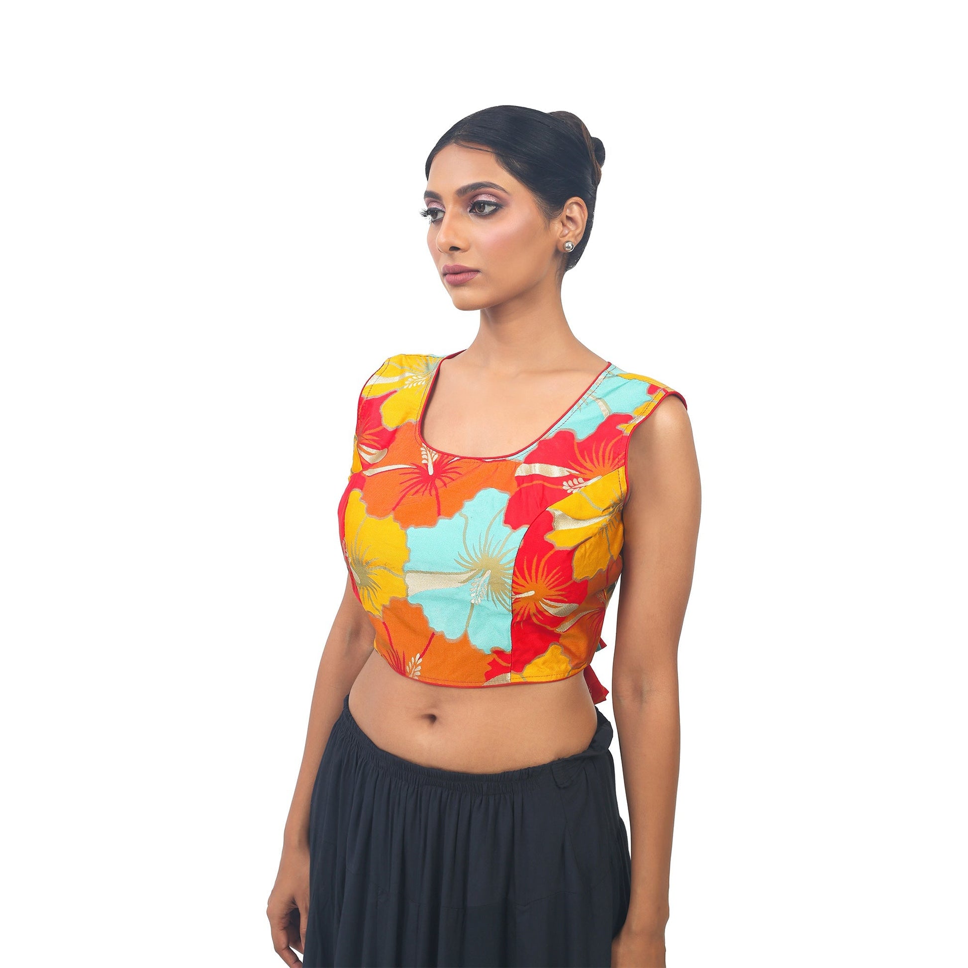 Multicolour | Silk | Designer | Blouse 36 Apparel & Accessories 32 34 36 Blouse blouses Crop tops Multicolour thehangrmulticolour-silk-designer-blousethehangr-389785