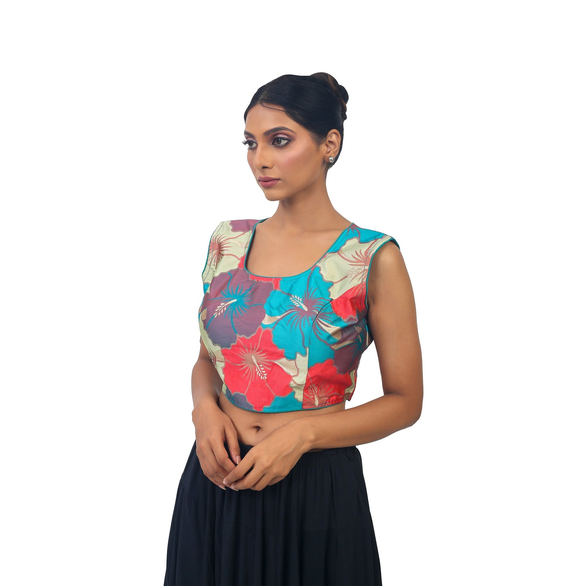 Multicolour | Silk | Designer | Blouse 36 Apparel & Accessories 32 34 36 Blouse blouses Crop tops Multicolour thehangrmulticolour-silk-designer-blousethehangr-508189