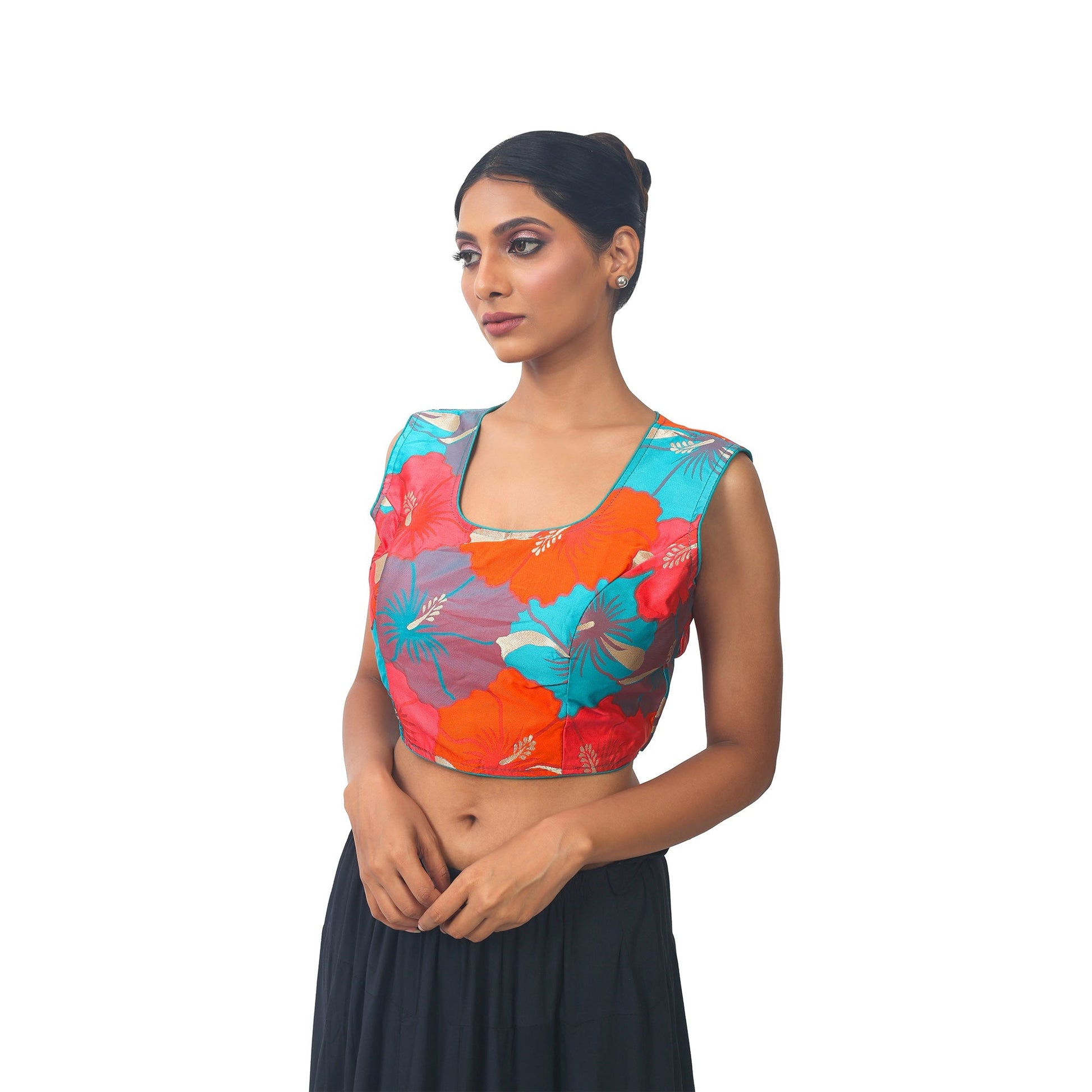 Multicolour | Silk | Designer | Blouse 36 Apparel & Accessories 32 34 36 Blouse blouses Crop tops Multicolour thehangrmulticolour-silk-designer-blousethehangr-680680