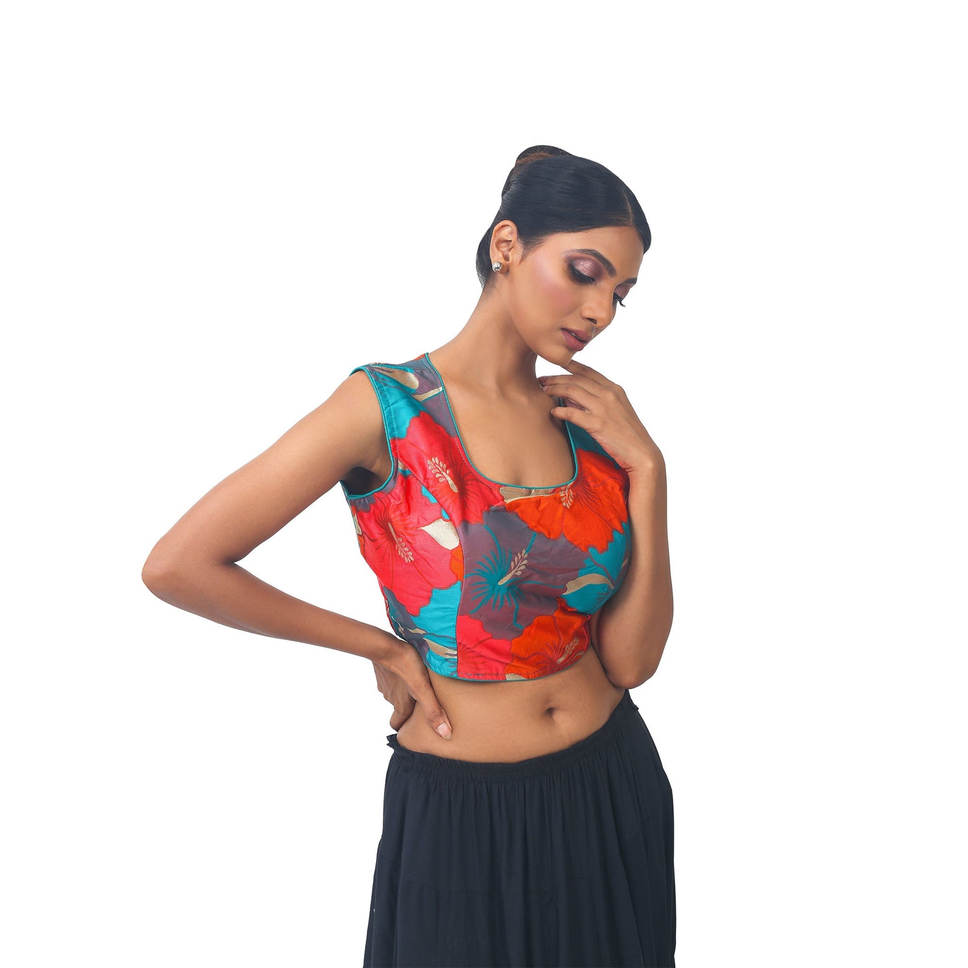 Multicolour | Silk | Designer | Blouse Apparel & Accessories 32 34 36 Blouse blouses Crop tops Multicolour thehangrmulticolour-silk-designer-blousethehangr-934553