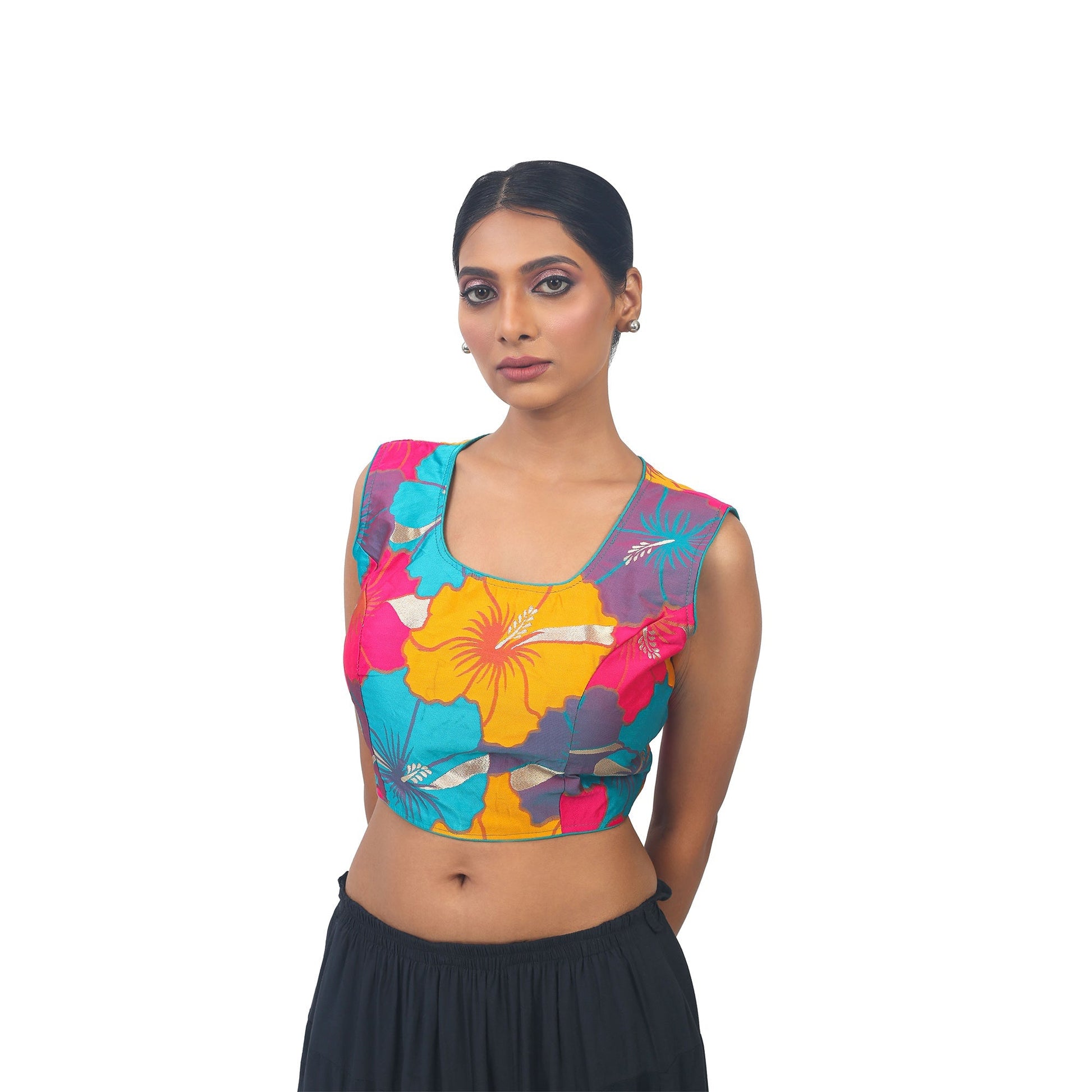 Multicolour | Silk | Designer | Blouse Apparel & Accessories 32 34 36 Blouse blouses Crop tops Multicolour thehangrmulticolour-silk-designer-blousethehangr-966919