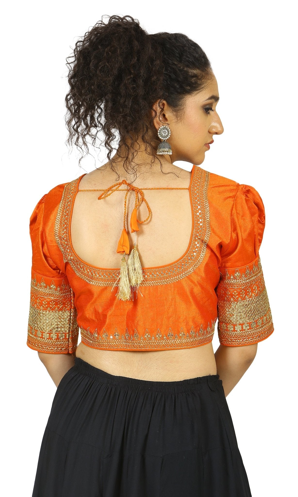 Orange |Raw Silk |Blouse Apparel & Accessories 32 34 36 blouse blouses riwaayat thehangrorange-raw-silk-blousethehangr-936901