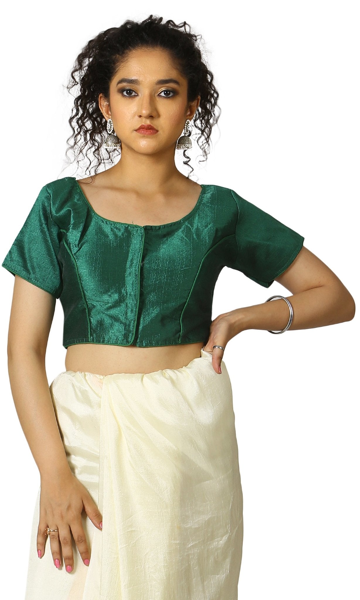 Sea Green |Fantom Silk |Blouse 36 Apparel & Accessories 32 34 36 Blouse blouses Green itefaq sea green thehangrsea-green-fantom-silk-blousethehangr-852352