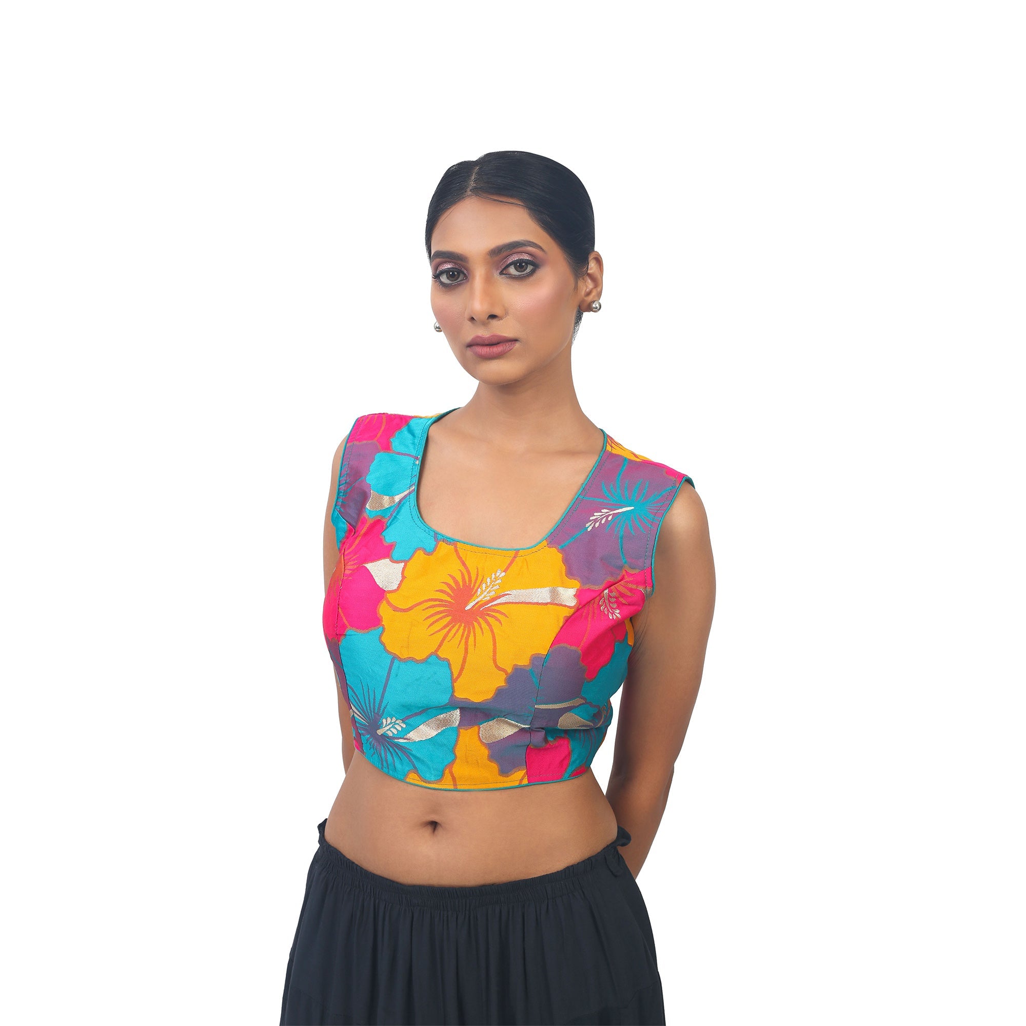 Multicolour | Silk | Designer | Blouse - TheHangr