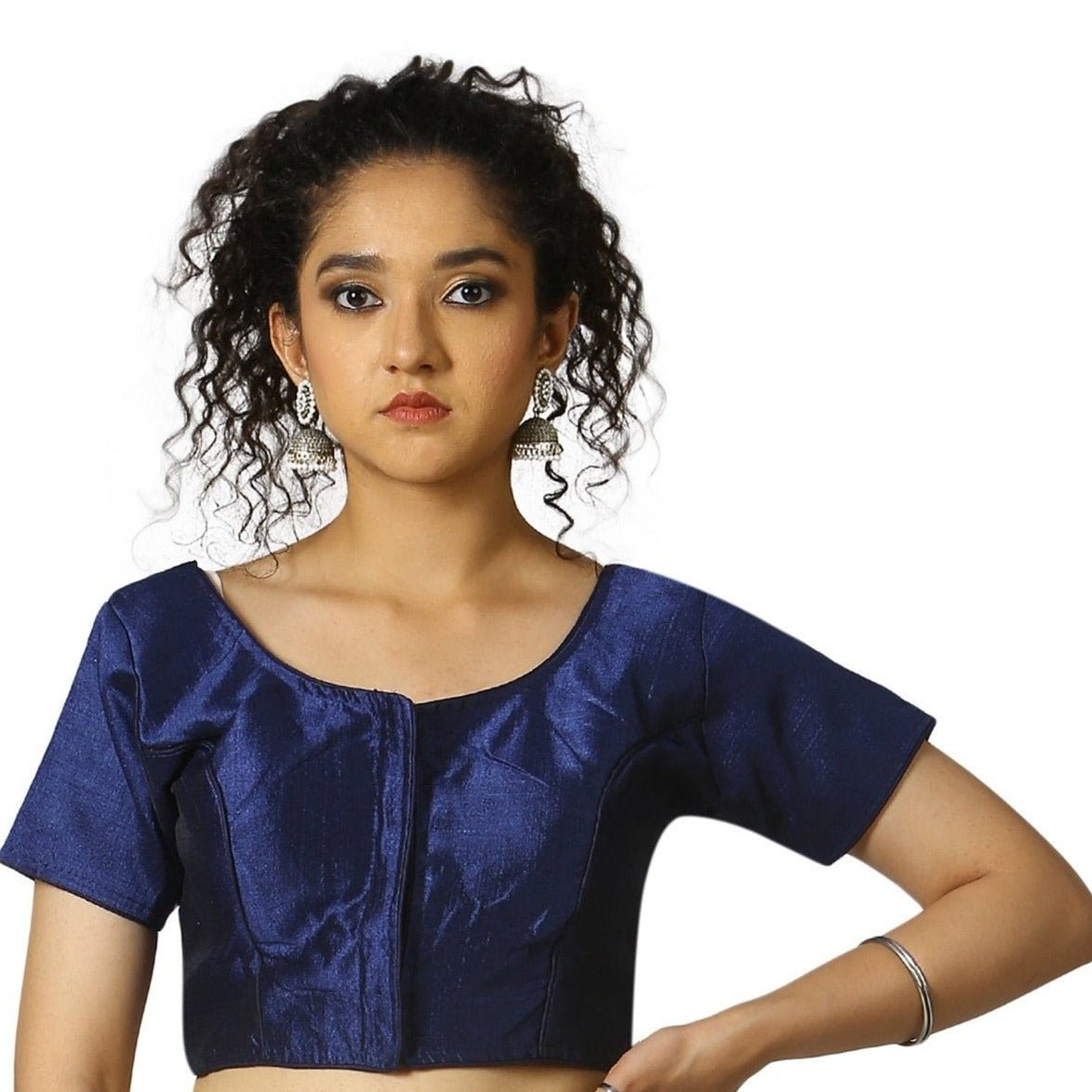 Dark Blue |Fantom Silk |Blouse 36 Apparel & Accessories 32 34 36 Blouse blouses blue dark blue itefaq thehangrdark-blue-fantom-silk-blousethehangr-813745