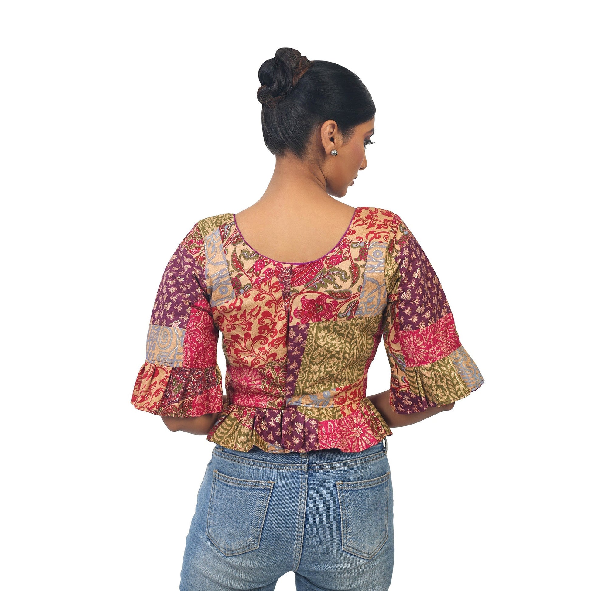 Digital print | Silk | Designer | Blouse Apparel & Accessories 32 34 36 Blouse blouses Crop tops Digital thehangrdigital-print-silk-designer-blousethehangr-236314