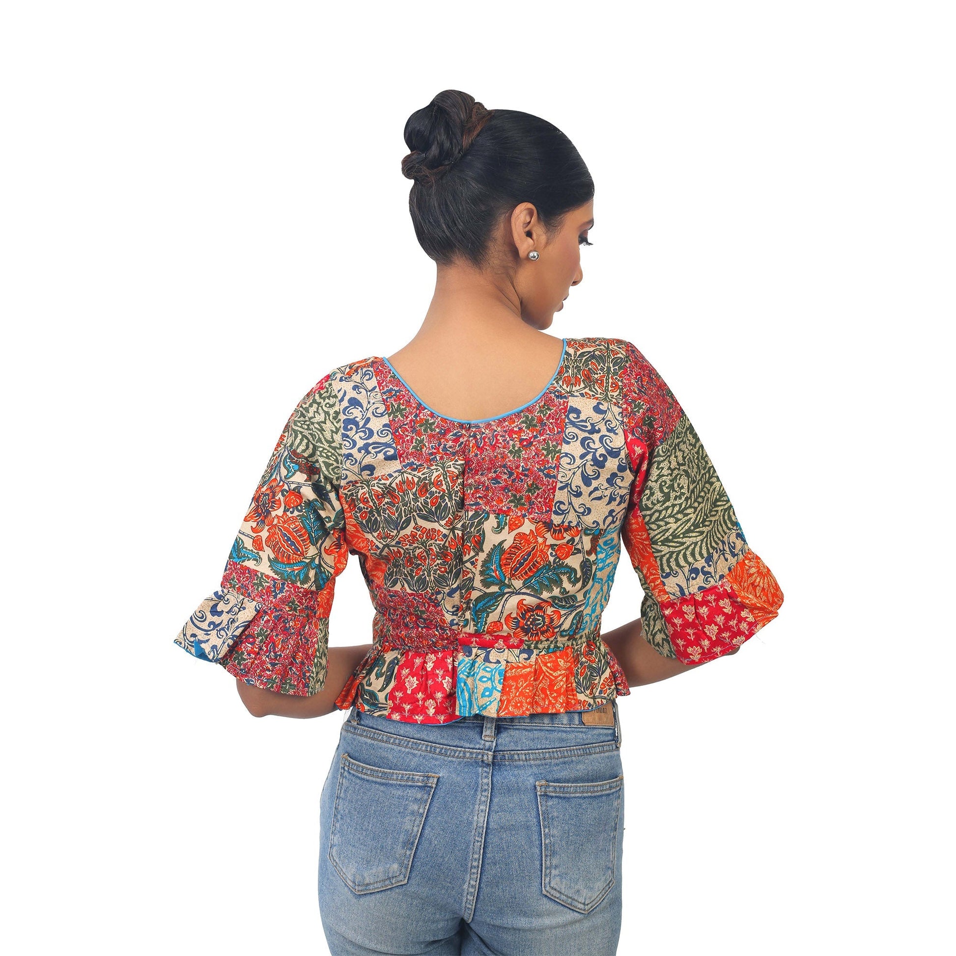 Digital print | Silk | Designer | Blouse Apparel & Accessories 32 34 36 Blouse blouses Crop tops Digital thehangrdigital-print-silk-designer-blousethehangr-586335