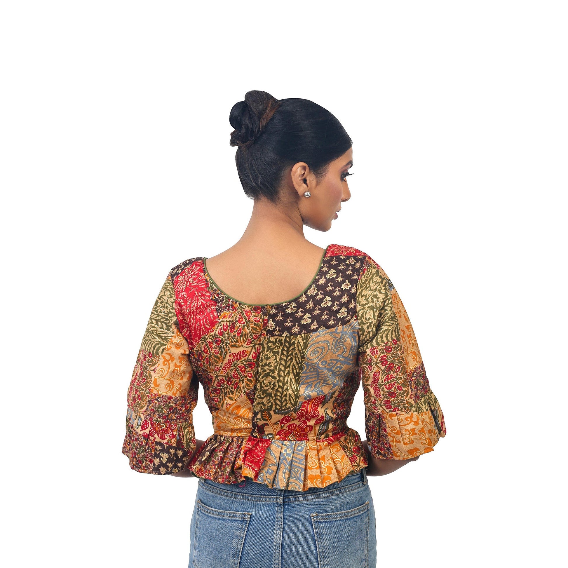 Digital print | Silk | Designer | Blouse Apparel & Accessories 32 34 36 Blouse blouses Crop tops Digital thehangrdigital-print-silk-designer-blousethehangr-956476