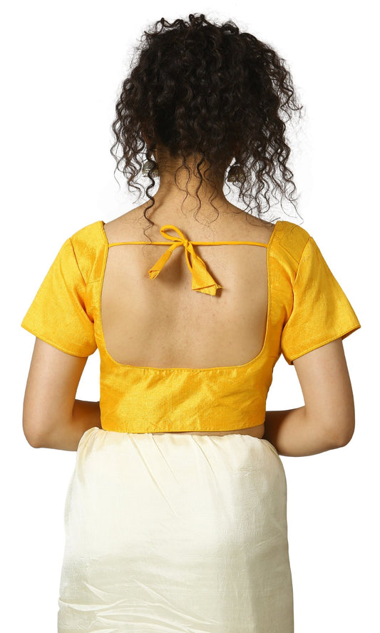 Yellow |Fantom Silk |Blouse Apparel & Accessories 32 34 36 Blouse blouses golden itefaq Ittefaq yellow yellow-fantom-silk-blouse-128994