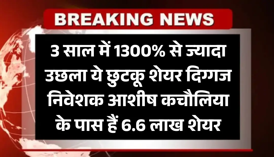 3 साल में 1300% से ज्यादा उछला ये छुटकू शेयर, दिग्गज निवेशक आशीष कचौलिया के पास हैं 6.6 लाख शेयर